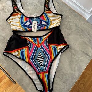 Cut out bathing suit one piece
